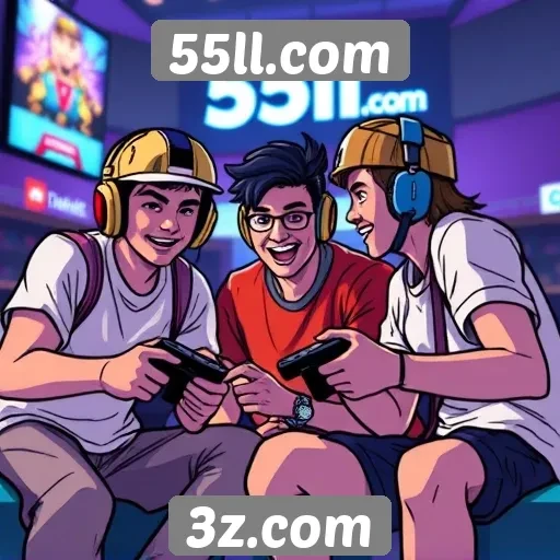 Jovens jogadores encontram entretenimento em 55ll.com